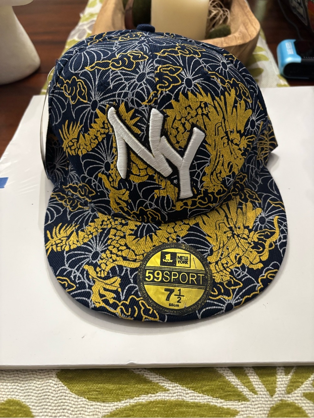 New Era Navy & Gold NY Dragon 59FIFTY Snapback Hat